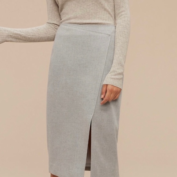 NWOT Aritzia Babaton Forrest Midi Skirt in Heather Grey